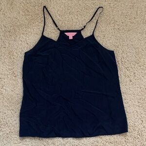 Lily Pulitzer Navy Blue Silk Tank Top